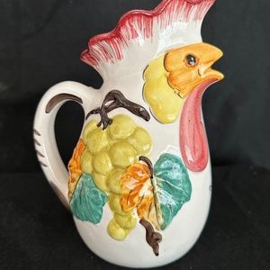 IL FALCO, vintage ceramic rooster themed pitcher.